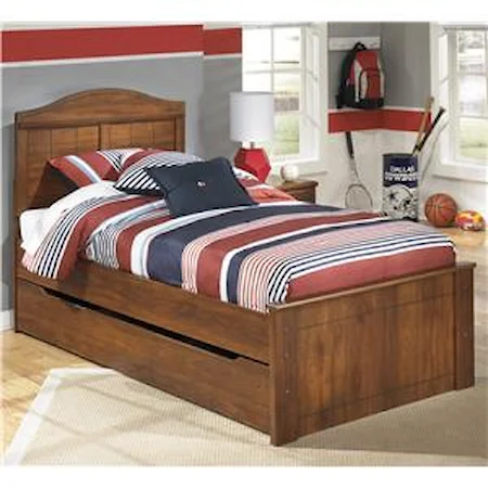 Twin Panel Bed with Trundle Under Bed Storage Unit